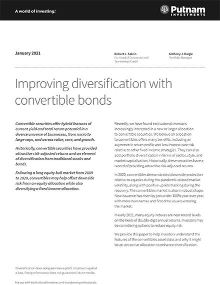 Improving diversification with convertible bonds